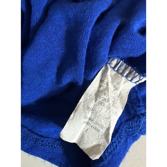 Free To Live Royal Blue Draped Front Top Size L - Picture 4 of 4